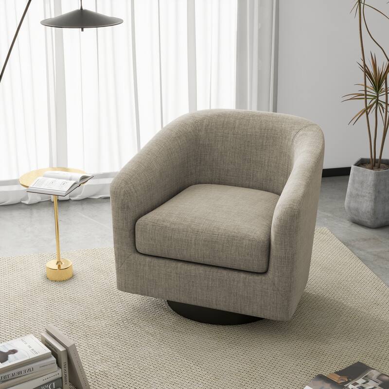 Modern 360°Swivel Accent Chairs Barrel Armchairs