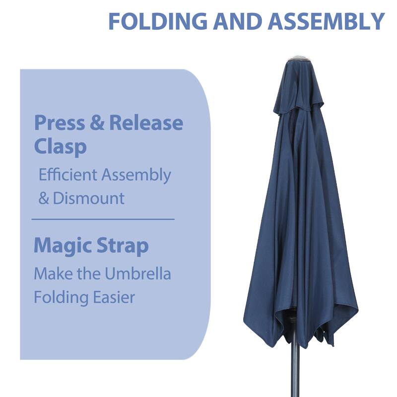 Autlaycil 9ft Patio umbrella Outdoor umbrella With Push-Button Tilt & Crank for Pool, Garden