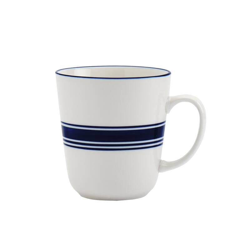 Tabletops Gallery Blue Stripe Porcelain 16-piece Dinnerware Set