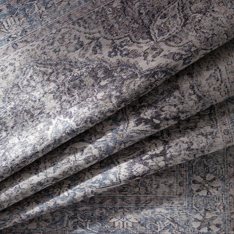 Livabliss Traditional Colin Medallion Washable Area Rug