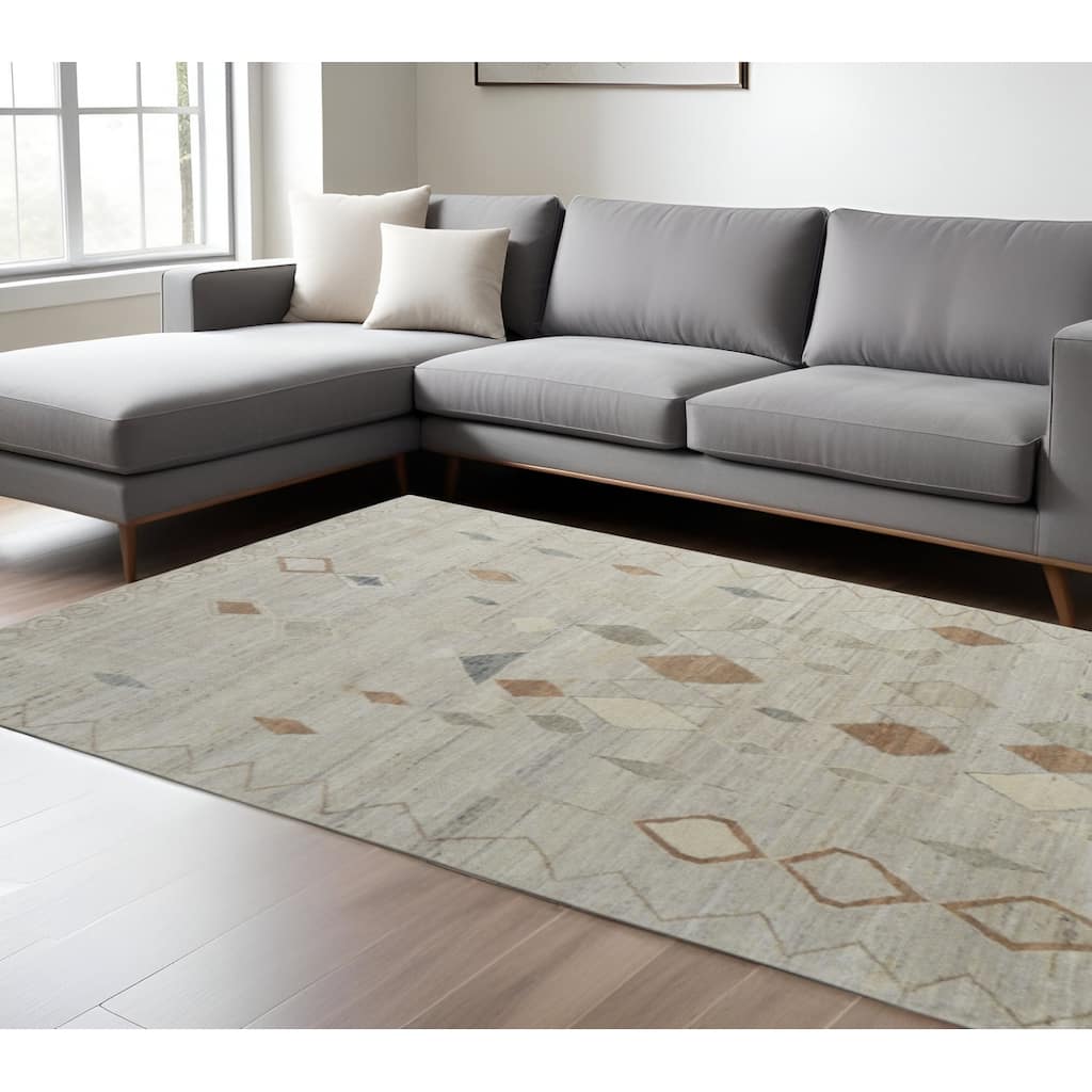 HomeRoots Moroccan Bohemian Rectangle Area Rug