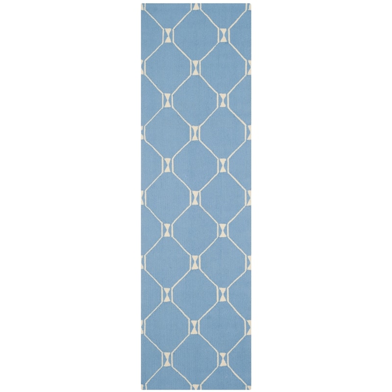 SAFAVIEH Handmade Christiane Modern Wool Rug - 2'3" x 8' Runner - Blue