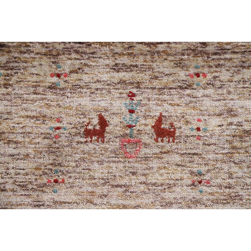 Gabbeh Area Rug Handmade Living Room Wool Carpet - 8'2"x 9'11"