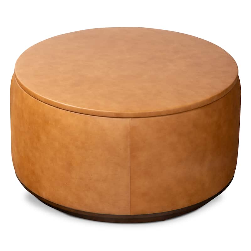 Poly & Bark Herve Storage Ottoman - Full Grain Genuine Italian Leather