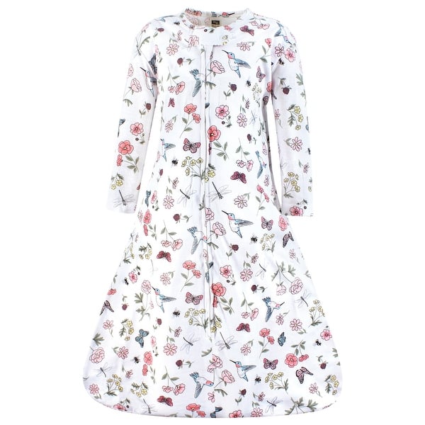 slide 1 of 1, Hudson Baby Infant Girl Long Sleeve Cotton Jersey Sleeping Bag, Sack, Blanket, Hummingbird Garden 0-6 Months - Hummingbird Garden