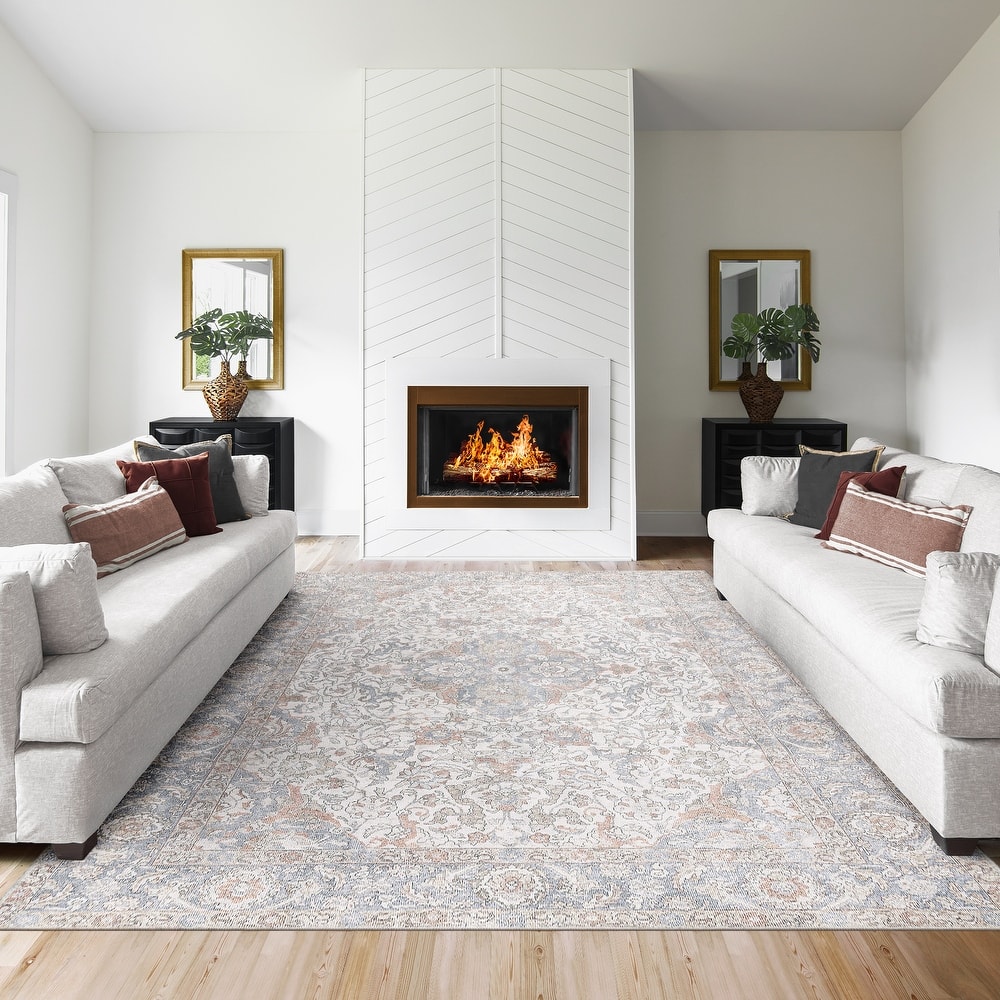 Thomasville Emporia Industrial Traditional Machine Washable Non-Slip Soft Flat Pile Chenille Area Rugs