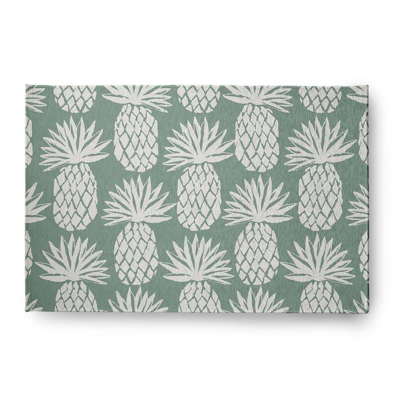 Pineapple Pattern Indoor/Outdoor Rug - Sage - 4' x 6'