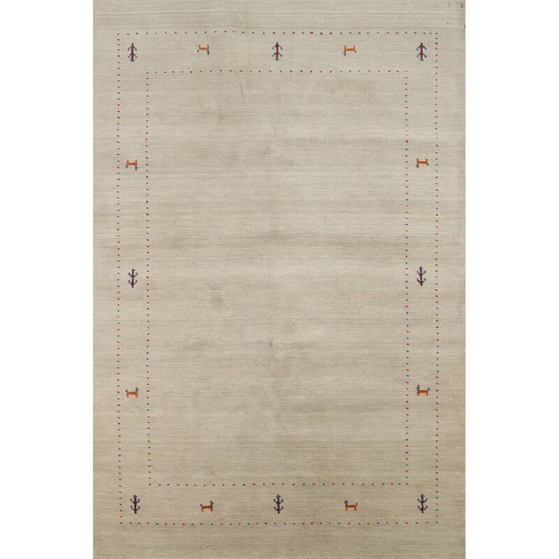Tribal Gabbeh Indian Area Rug Handmade Contemporary Wool Carpet - 5'4"x 7'4"