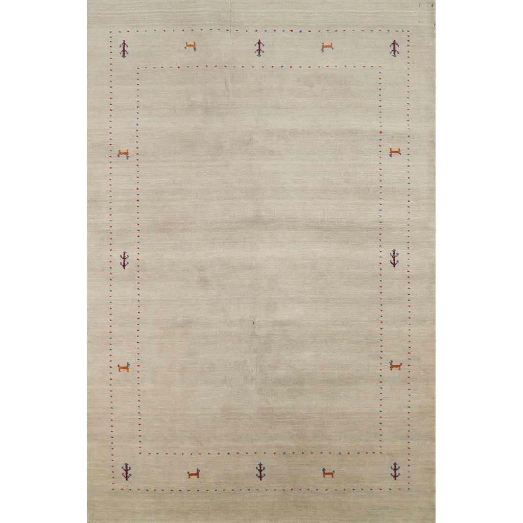 Tribal Gabbeh Indian Area Rug Handmade Contemporary Wool Carpet - 5'4"x 7'4"