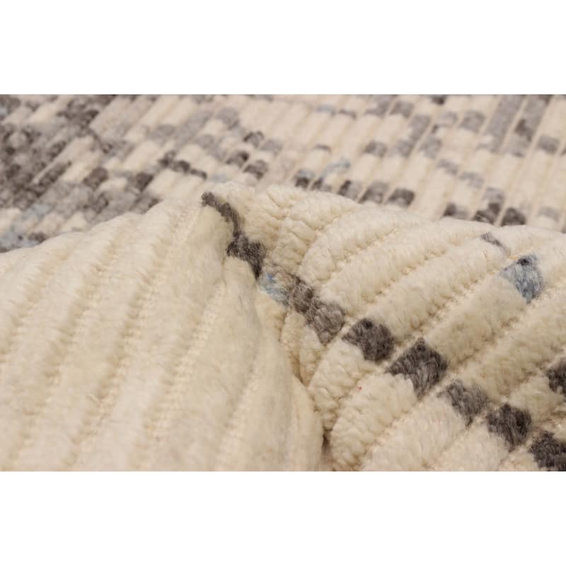 ECARPETGALLERY Hand-knotted Tangier Cream Wool Rug - 8'0 x 9'10