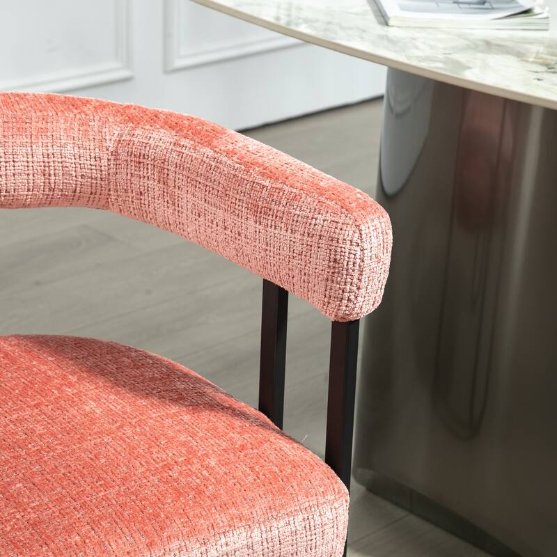 Fabric Upholstered Kitchen Side Dining Chair with Cushion, Backrest, Non Slip Feet for Dining Room Kitchen Living Room Bedroom