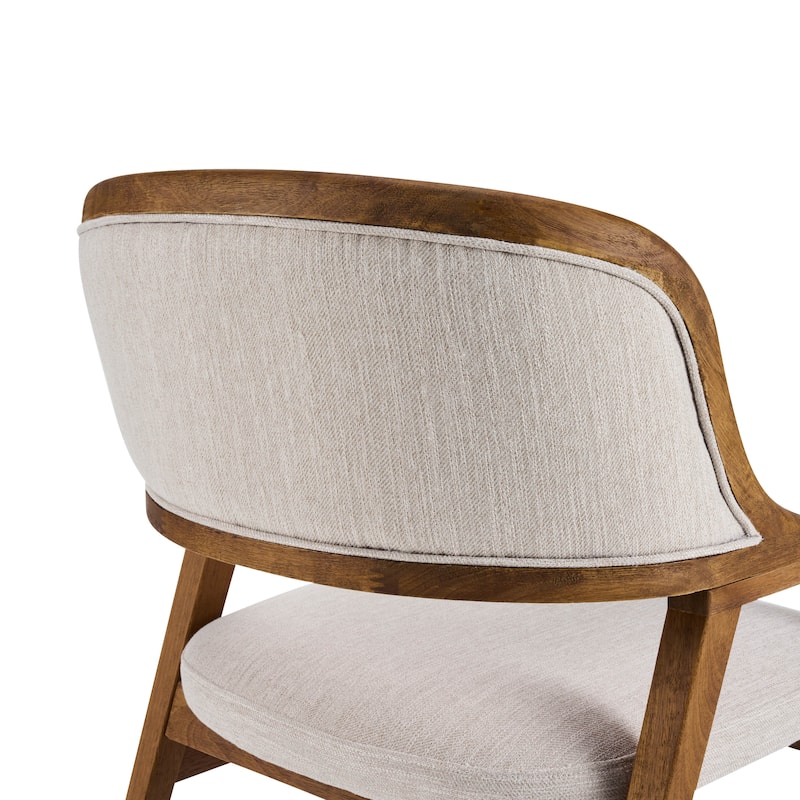 Christopher Knight Home - Harlowe Mid-Century Modern Upholstered Dining Chairs Set of 2 with Solid Ruberwood Legs