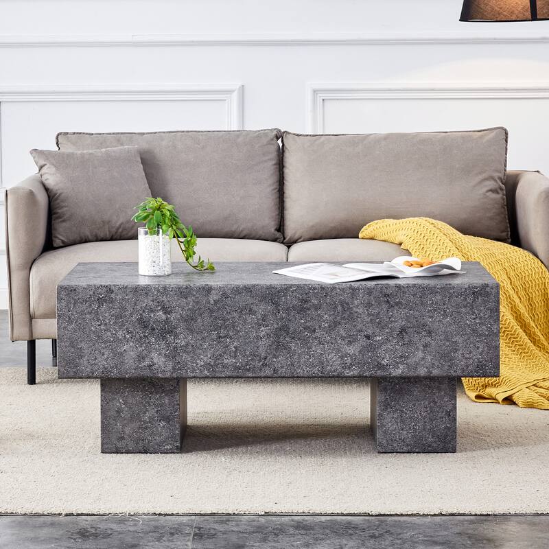 43.3" Modern Rectangular Coffee Table with Sturdy MDF Support Legs for Living Room