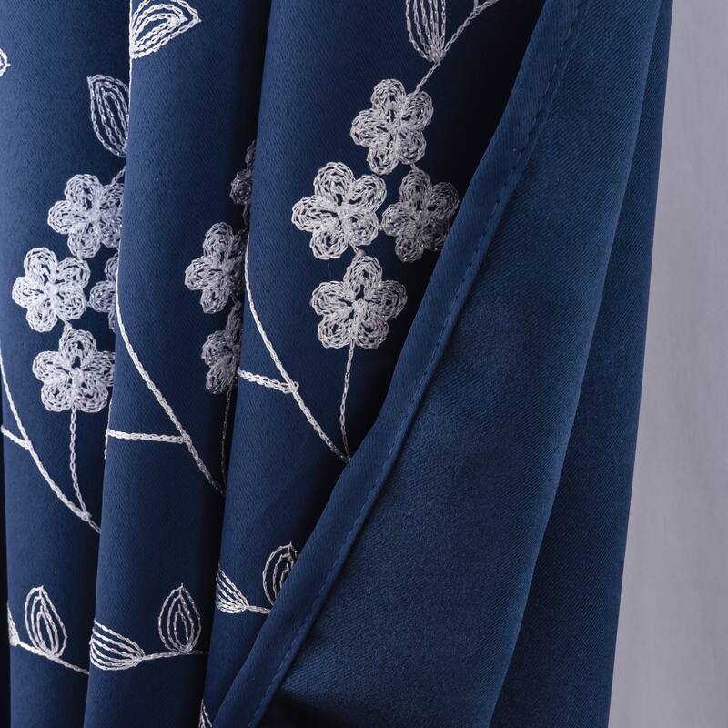 Lilian Embroidered Privacy Window Curtain Panel 84" or 95"