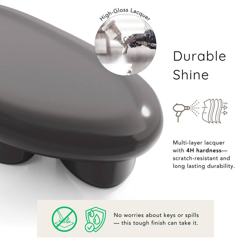 24/7 Shop At Home Modern 3-Piece Oval Glossy Low Profile Accent Table Set