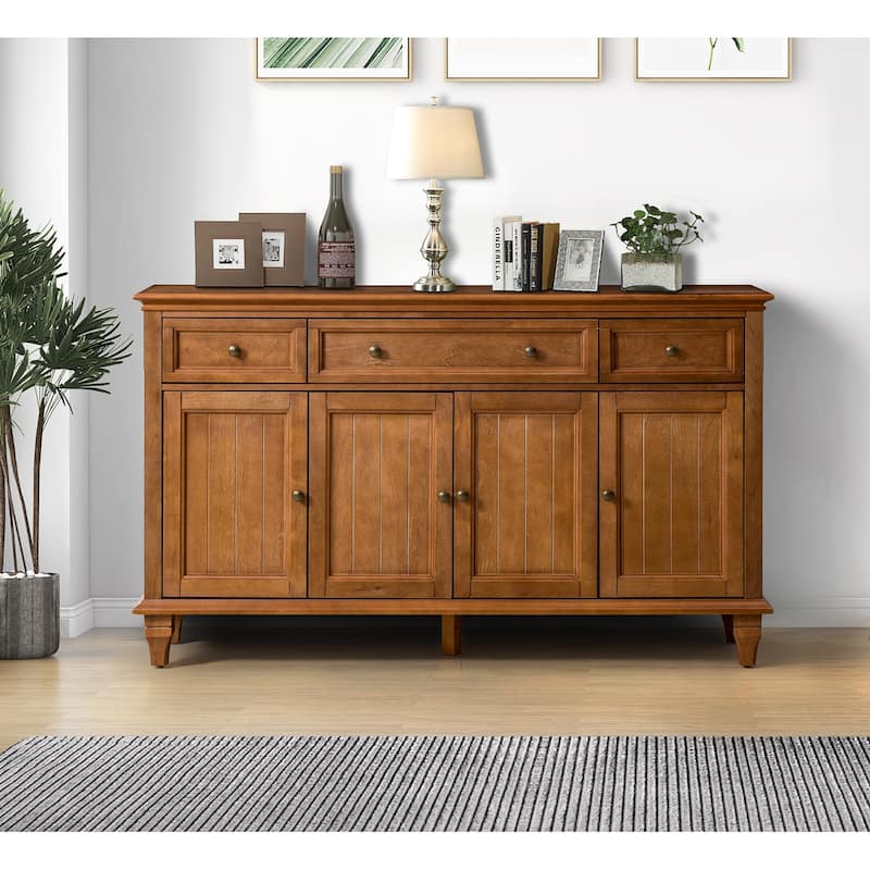 Ottfried Traditional 58'' Wide Sideboard with 3 Drawers and 4 Doors by HULALA HOME - Acorn