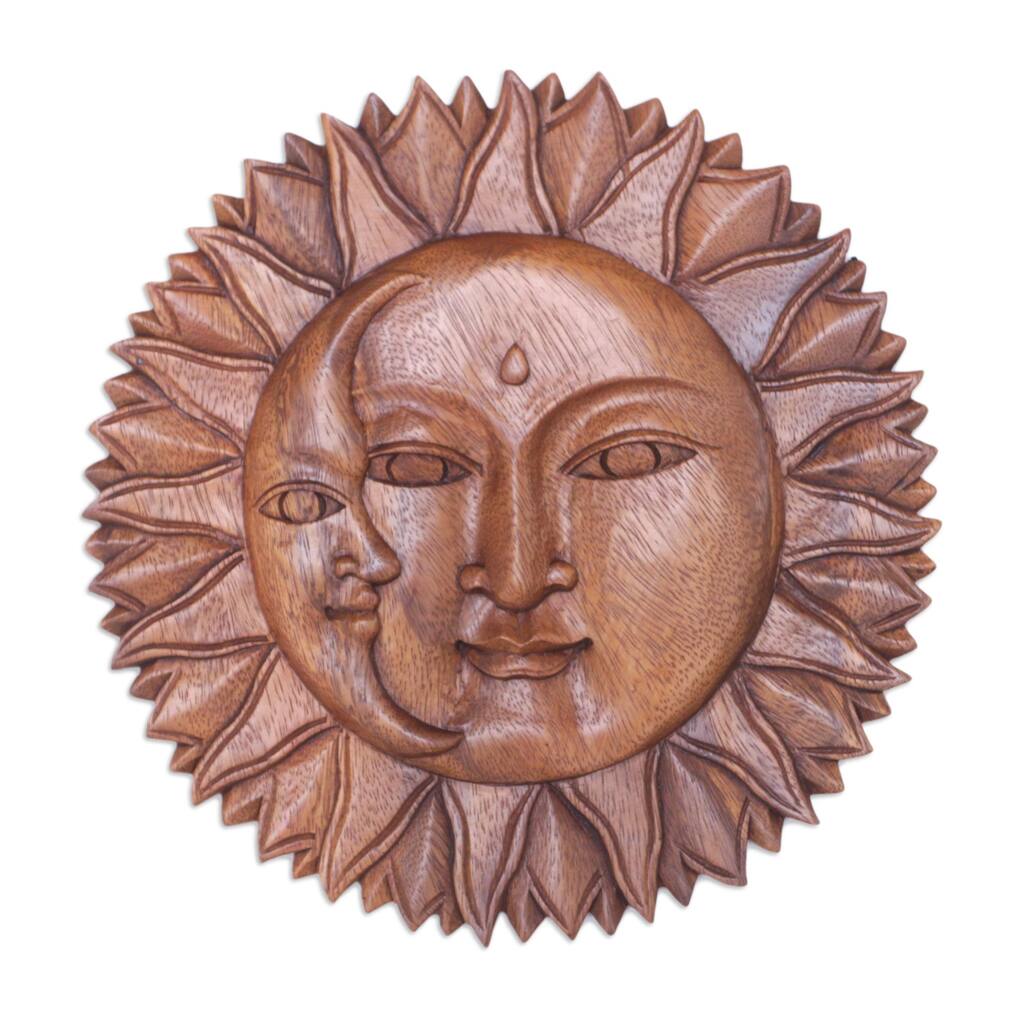 Novica Handmade Divine Universe Wood Relief Panel
