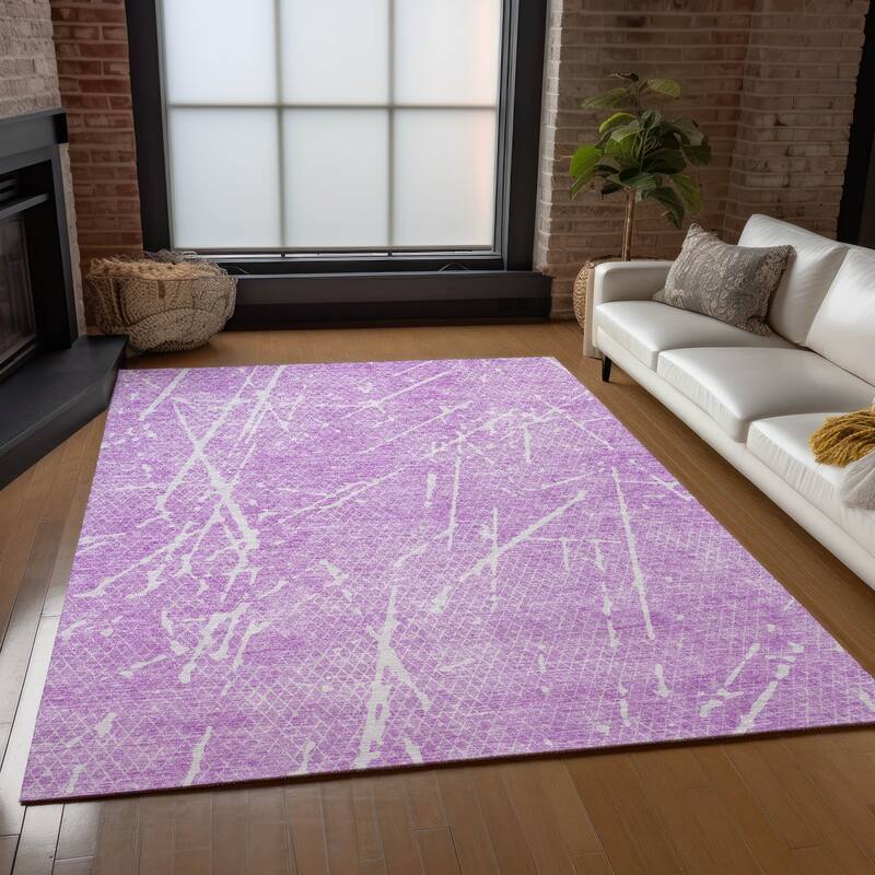 Machine Washable Indoor/ Outdoor Chantille Contemporary Crackle Rug