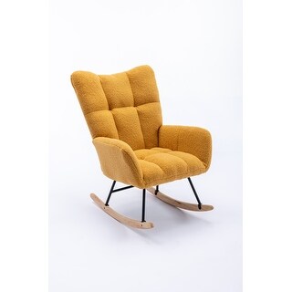 Rocking Chair Teddy Velvet Fabric Rocking Chair - Bed Bath & Beyond ...