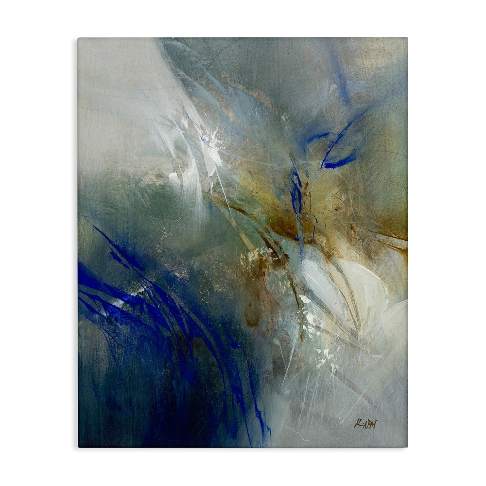 Stupell Blue & Neutrals Distortion Canvas Wall Art Design By K. Nari