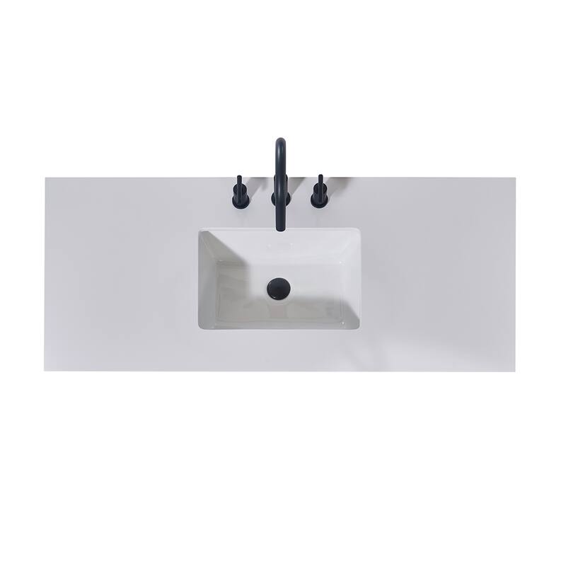 Altair Edolo Bathroom Vanity Countertop in Snow White Apron Finish Without Vanity
