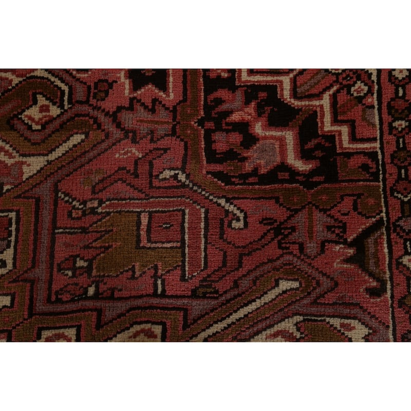 Vegetable Dye Traditional Heriz Persian Area Rug Handmade Wool Carpet - 10'2" x 13'0"