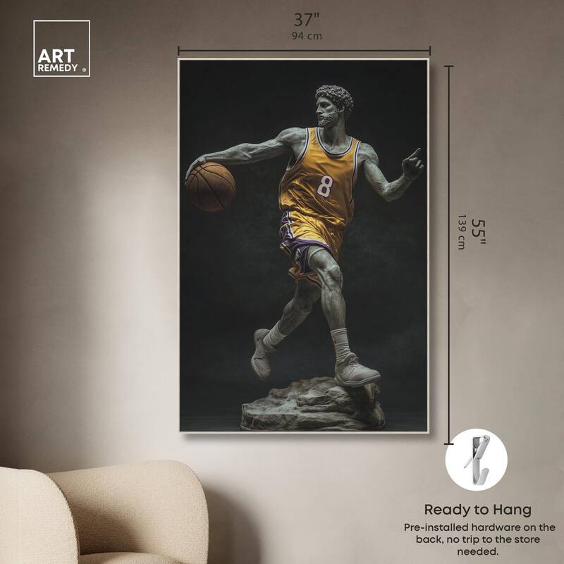 Basketball Yellow Uniform Canvas by Art Remedy