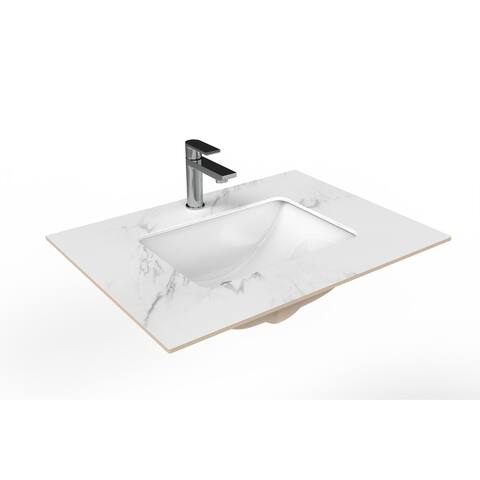 Cassandra Porcelain Marble Finish Vanity Top with Sink