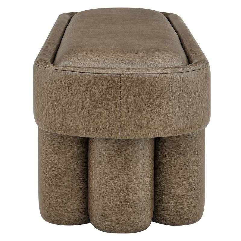 Mossi 52-Inch Oval Vegan Leather Bench