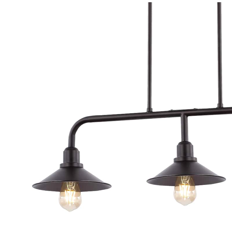 Cade 34.25" 3-Light Metal Farmhouse Industrial LED Pendant, Oil Rubbed Bronze by JONATHAN Y