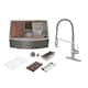 Option Sink + Brushed Nickel Pull Down Kitchen Faucet