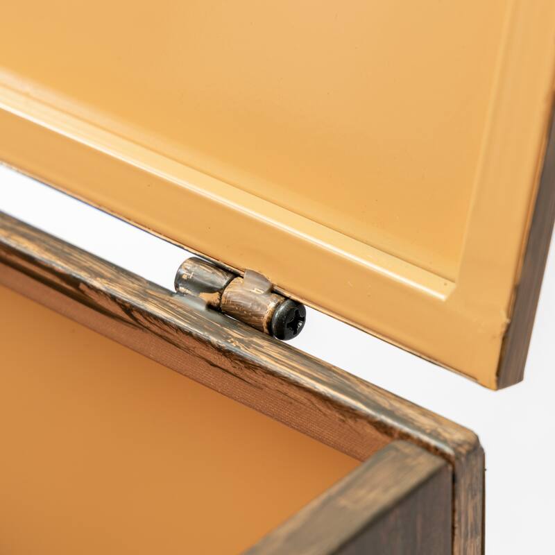 Anmytek Imitation Wood Grain Propane Tank Cover, Rustic Farmhouse Outdoor Patio Heater Tank Enclosure with Hinged Lid