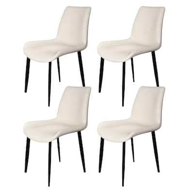 4PCS Modern ‎Faux Leather Dining Chairs Metal Legs