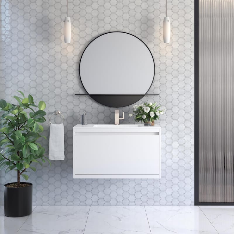 James Martin Vanities 805-V35.4-GW Mantova 36" Wall Mounted Single