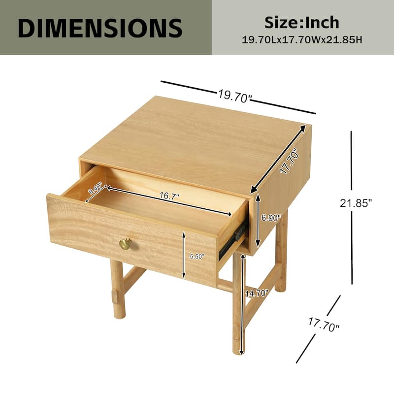 Christopher Knight Home - Mid-Century Mordern Wooden Nightstand with Single Storage Drawer