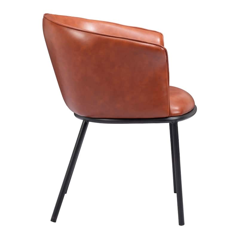 HomeRoots Brown and Black Upholstered Faux Leather Dining Arm Chair - 26' X '30.9' X '25