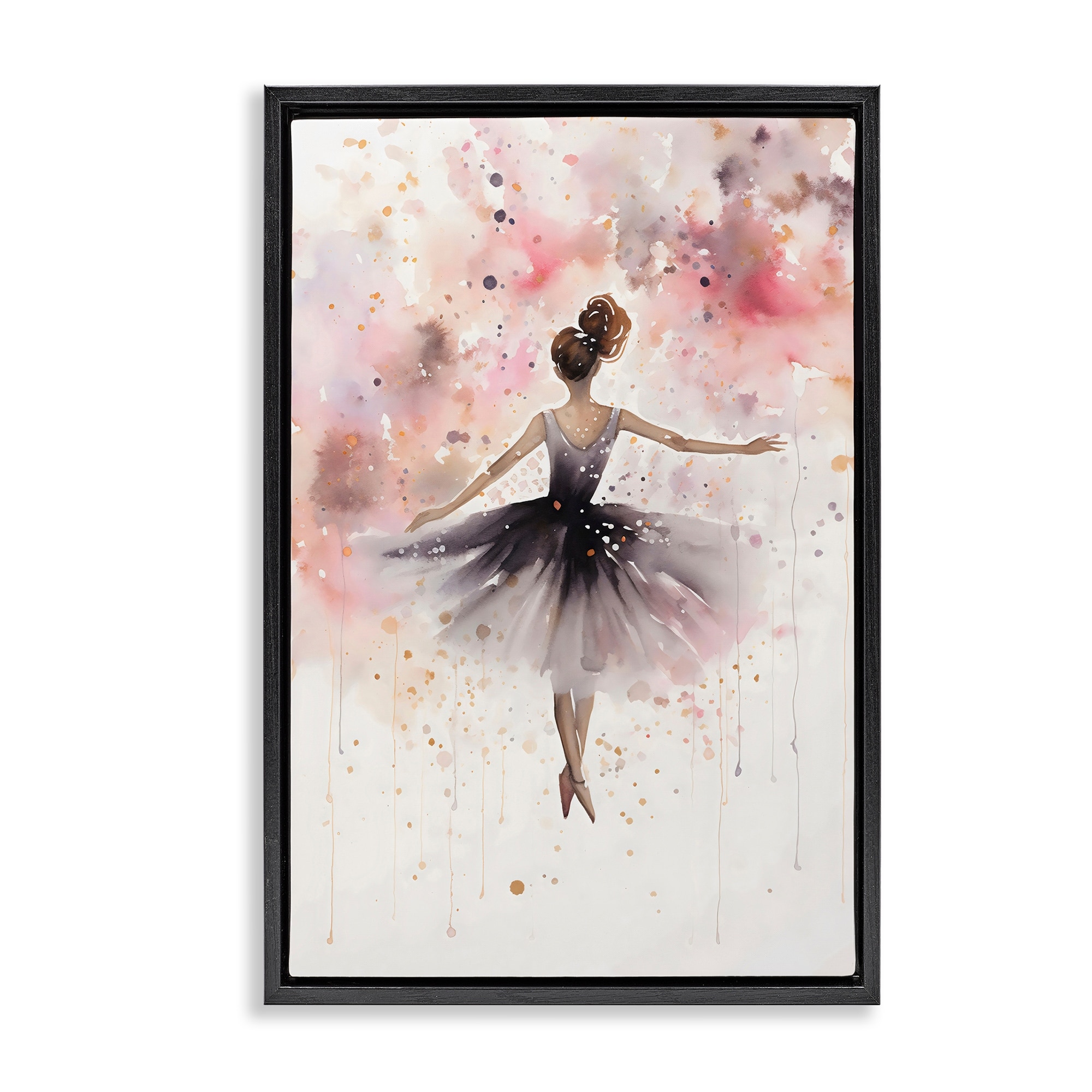 Stupell Watercolor Ballerina Atmosphere Framed Floater Canvas Wall Art Design By Creative Studio