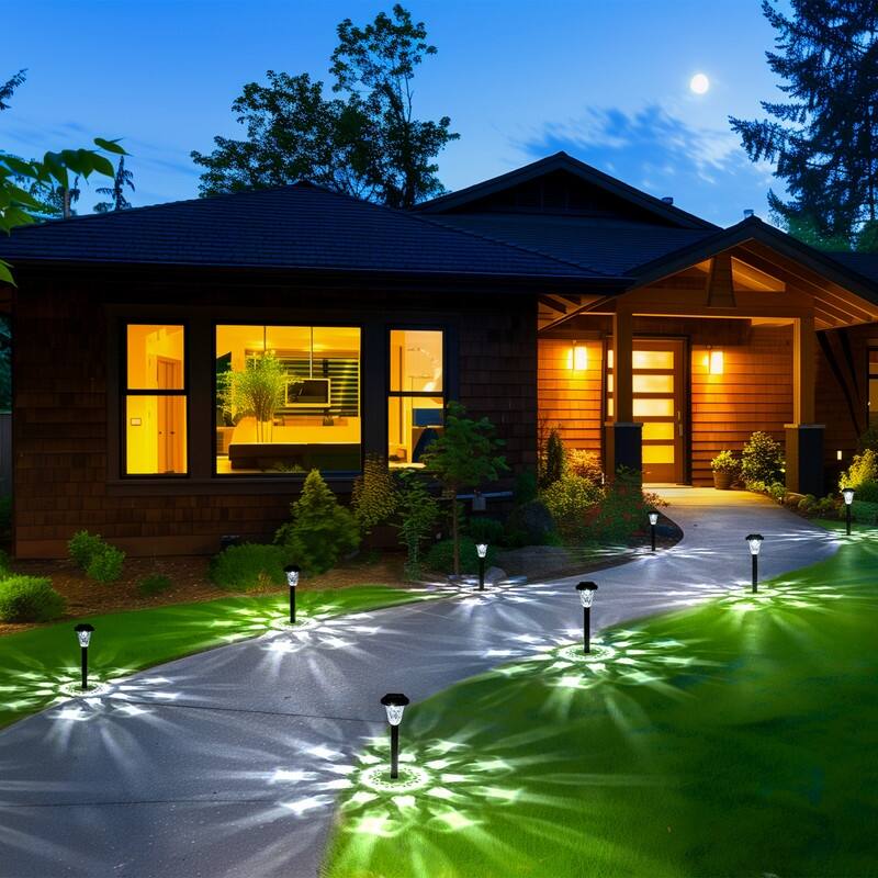 Solar Pathway Lights, Waterproof Cool White Outdoor Solar Lights for Garden, 6500K