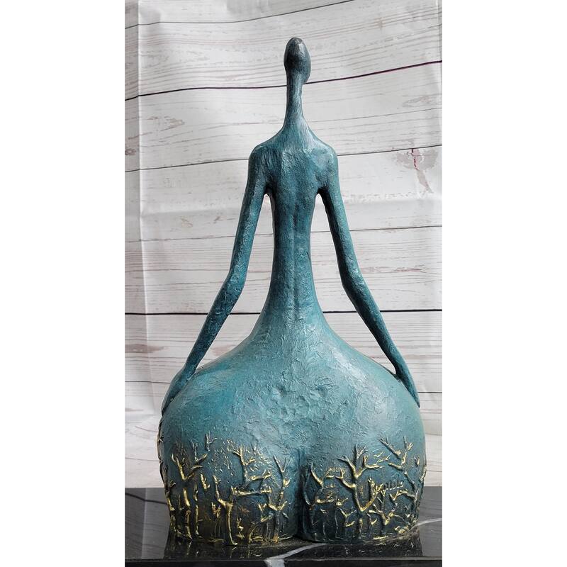 Original Signed Bronze Sculpture Statue Curvy Wide Waist Figure Female Boteroismo 15 Inches X 11 Inches