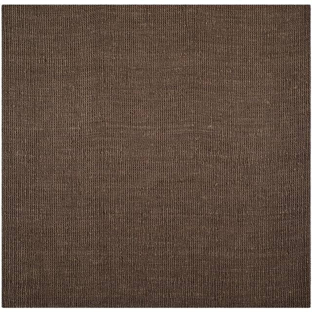 SAFAVIEH Jerneja Handmade Solid Chunky Jute Area Rug - 4' x 4' Square - Brown