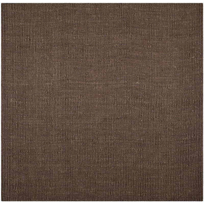 SAFAVIEH Jerneja Handmade Solid Chunky Jute Area Rug - 4' x 4' Square - Brown