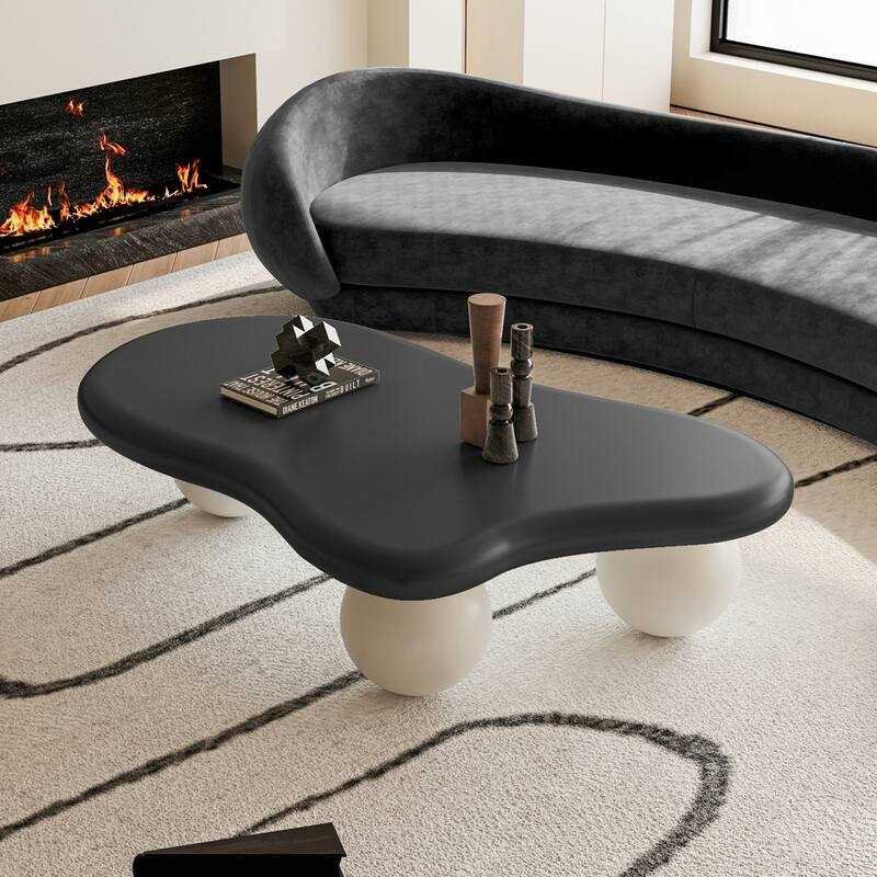 Cloud Shaped Coffee Table with 3 Ball Legs