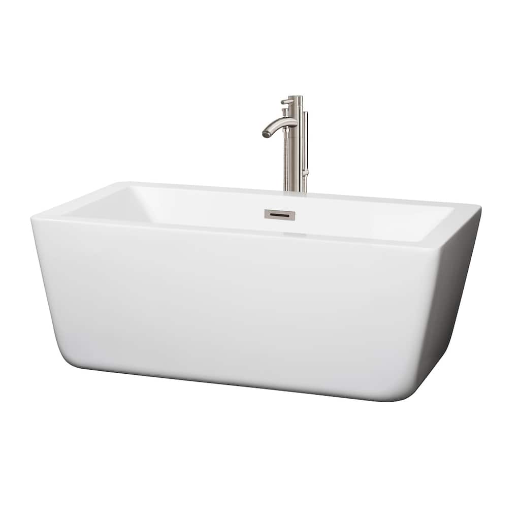 Wyndham Collection Laura 59" Free Standing Acrylic Soaking Tub with