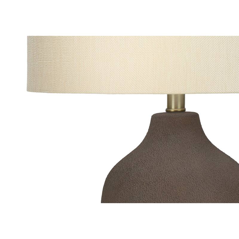 Lighting, 27"h, Table Lamp, Grey Ceramic, Beige Shade, Contemporary