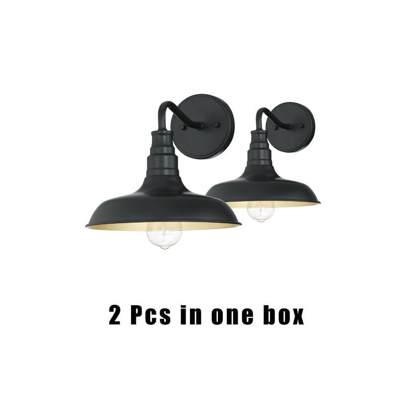 Unbranded 2pk 1 Light Outdoor Barn Light Gooseneck Wall Lantern 11.02 inchx12.76 inchx10.17 inch Size 11.02 x 12.76 x 10.17 Bronze 81682