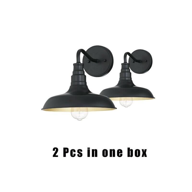 2PK 1-Light Outdoor Barn Light Gooseneck Wall Lantern - 11.02"x12.76"x10.17"
