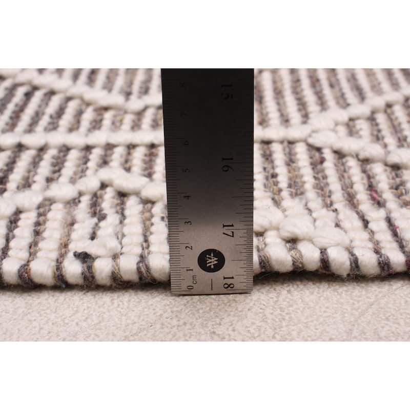 ECARPETGALLERY Braid weave Sienna Taupe Wool Rug - 6'0 x 9'0