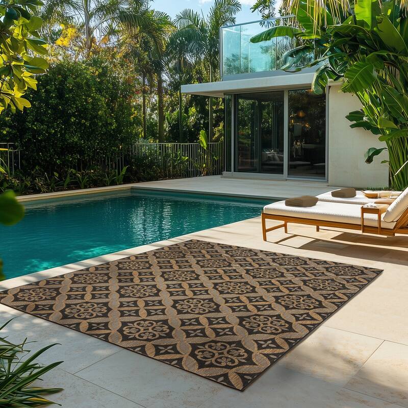 Gertmenian Solterra Bohemian Moroccan Global Weather Resistant Polypropylene Flatweave Indoor/ Outdoor Area Rug Collection