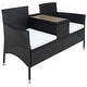 preview thumbnail 9 of 18, SAFAVIEH Outdoor Viora Wicker Loveseat. - 52" W x 25" D x 33" H