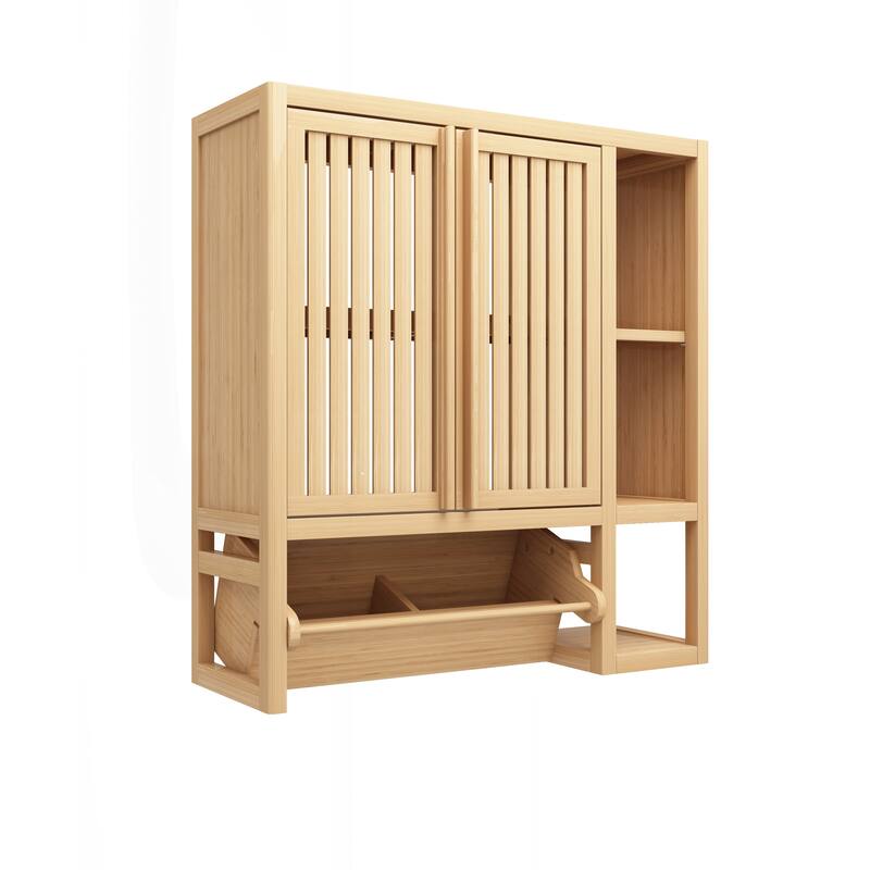 Versatile Bamboo Wall Mounted Cabinet for Home Storage and Decoration
